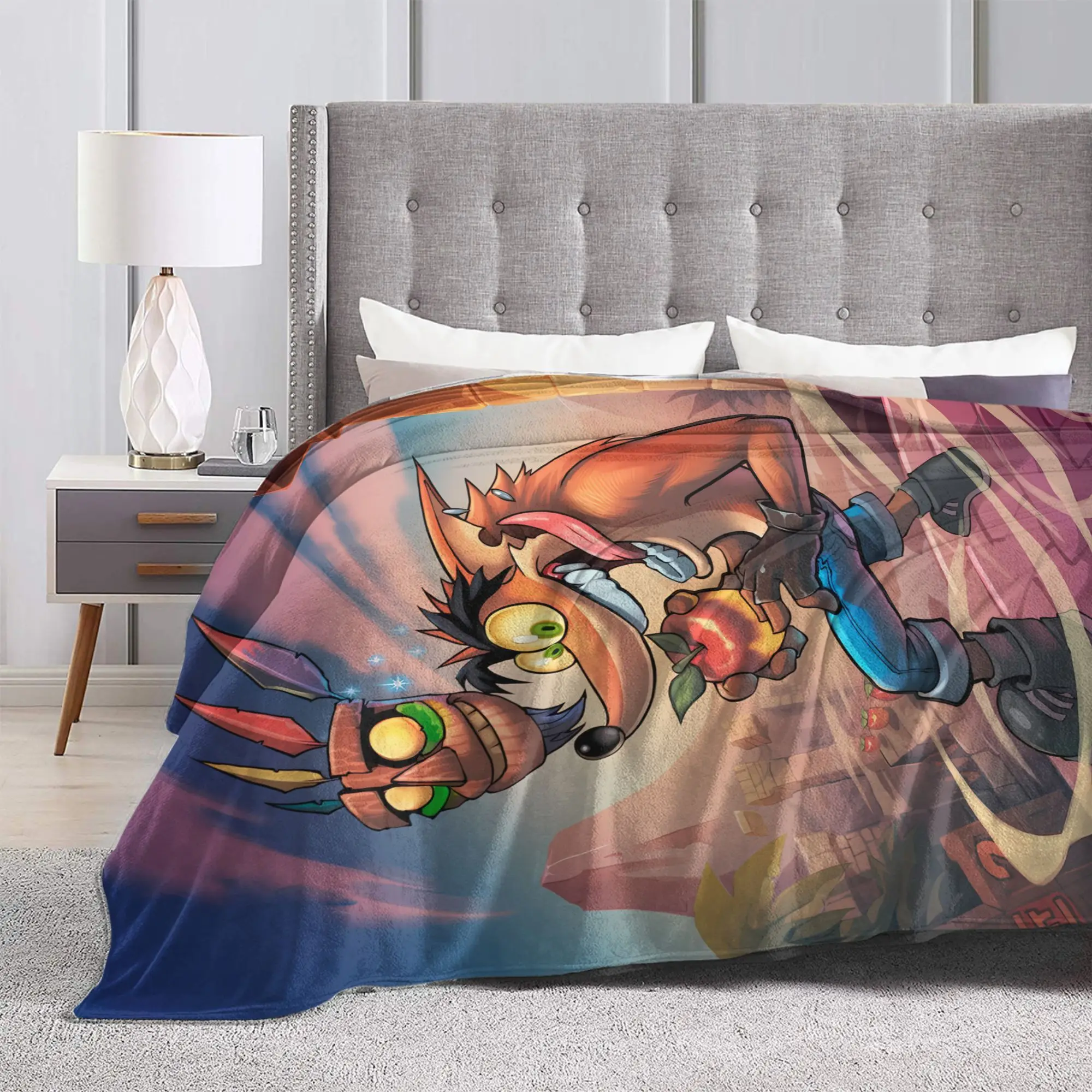 Crash Bandicoot Magic Land Blanket Quality Super Soft  Bedding Throws Winter Kids Adult Outdoor Novelty Bedspread