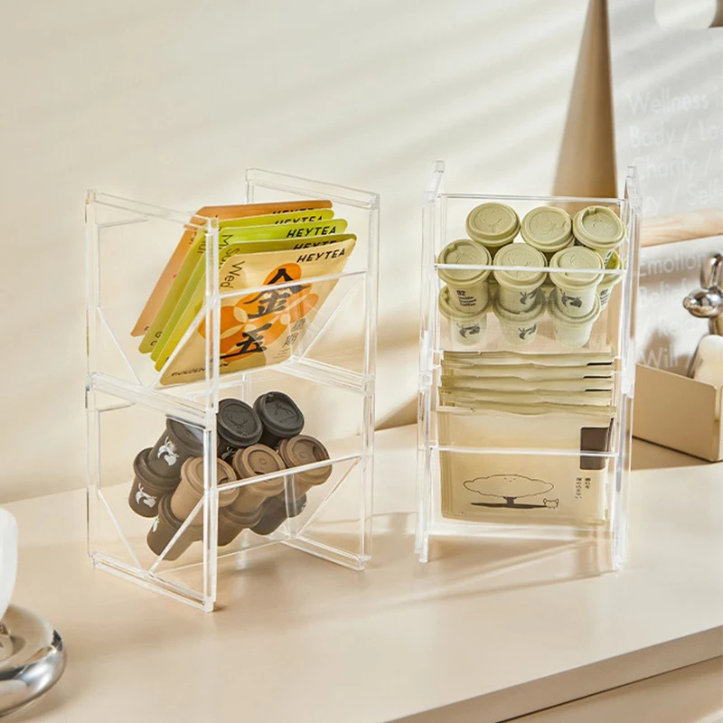 Drawer Simple Tea Bag Organizer Stackable Tea Bags Coffee Storage Capsule Coffee Desktop Organizer