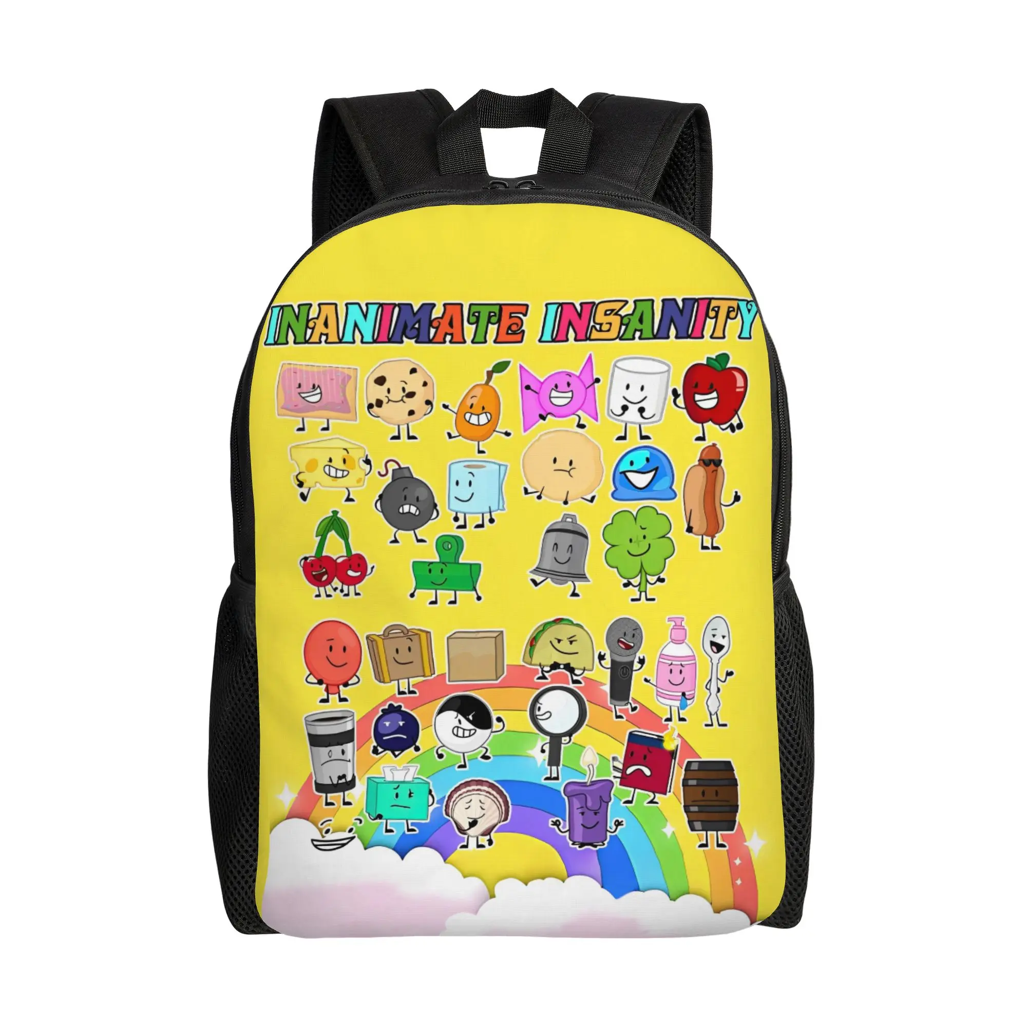 

Рюкзак Bfdi Inanimate Insanity Cartoon Cool для активного отдыха, походов и путешествий, с изображением всех персонажей, для мужчин и женщин, студенческий, холщовый