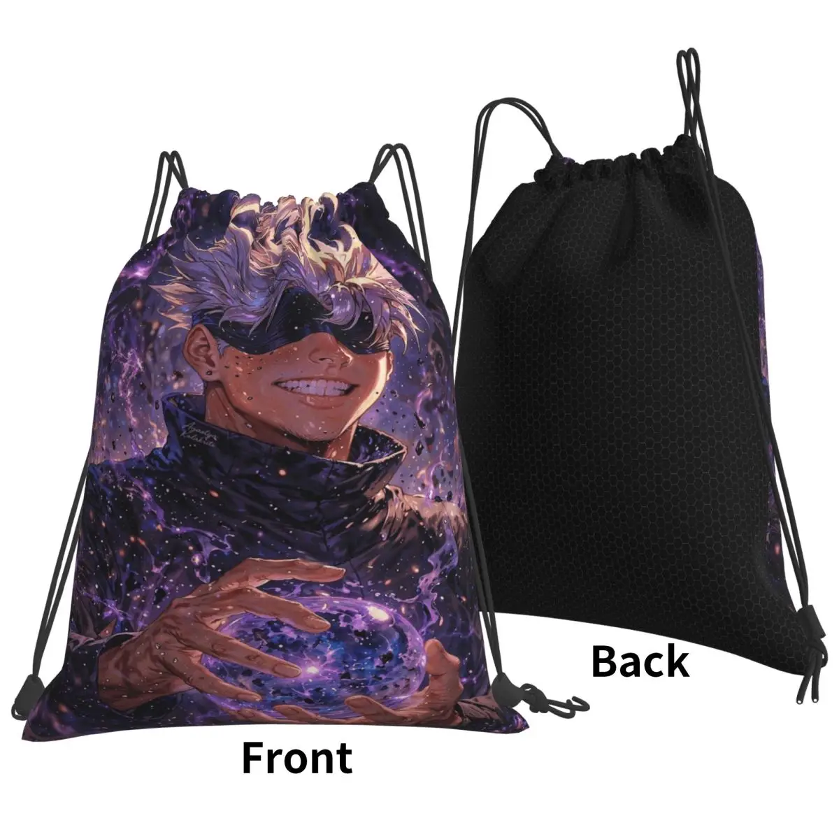 Jujutsu Kaisen Satoru Gojo Backpacks Fashion Drawstring Bags Sports Bag Book Bags for Man Woman Students