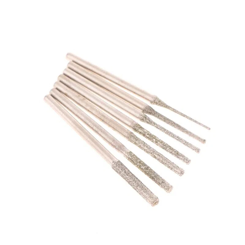비드 연마용 2.35MM 샤프트가 있는 고정밀 0.8-2.5mm 다이아몬드 박힌 드릴 비트(10개)
