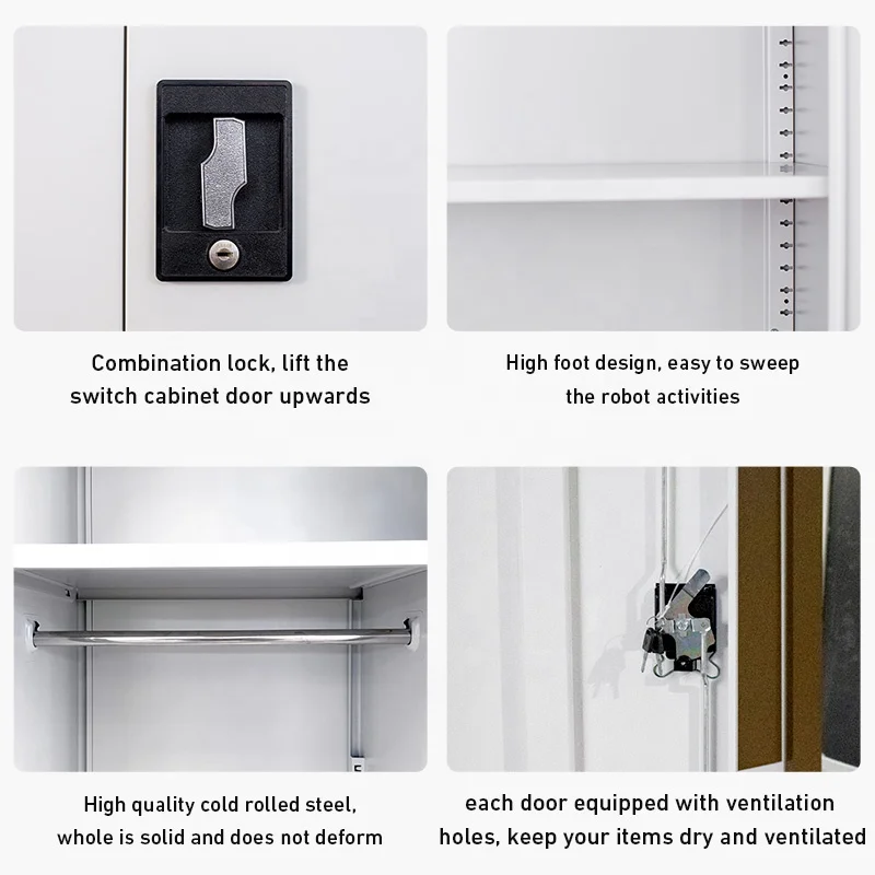 ألميرا خزانة خزانة أفضل بائع خزانة حديثة 2 باب تصاميم عنبر غرفة نوم المنزل خزانة معدنية الصلب للملابس #4