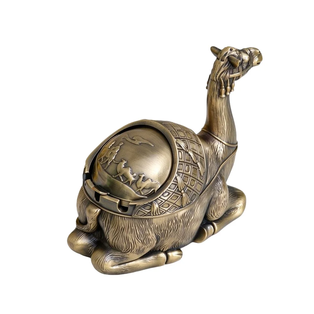 Half Closed Cover Animal Ornament Zinc Alloy Antique Bronze Finish Metal Figurine Storage Function Decor Box Desk Decoration