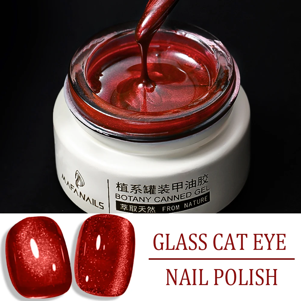 1 tarro de esmalte de uñas magnético de ojo de gato rojo de Año Nuevo, 8ml, Gel UV semipermanente para remojar para invierno, pegamento para uñas de Navidad, curación de luz UV