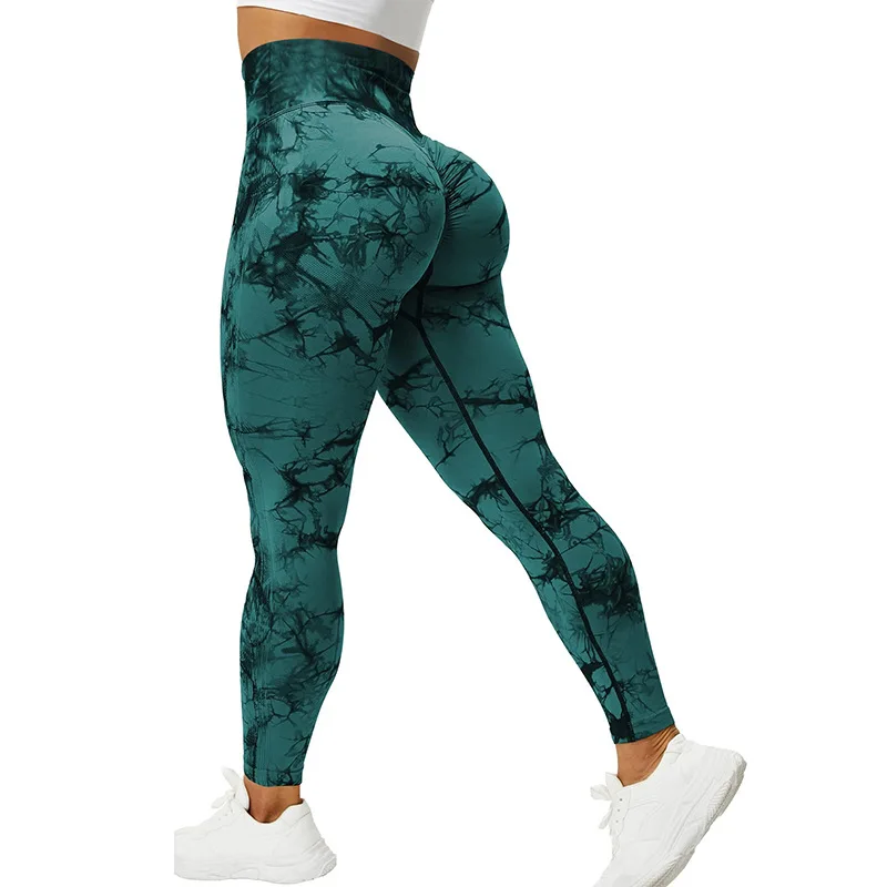 Nadanbao nahtlose Pfirsich Rumpf Fitness Yoga Hosen Frauen Tie-Dye-Druck Workout Leggings Gym Mode hohe Taille Hosen