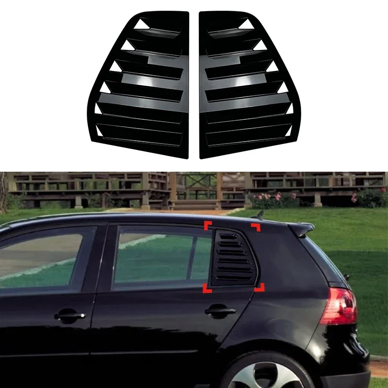 Car Rear Side Window Louver Air Vents Windshield Decoration Cover For Volkswagen Golf 5 MK5 2003 2004 2005 2006 2007 2008-2010