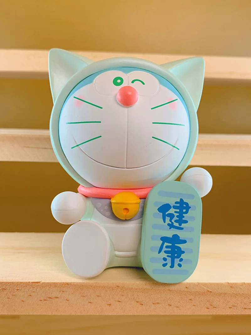 Doraemon caja ciega hecha a mano, serie completa de la suerte, Gato Dingdang, gato de la suerte, adorno de coche, hecho a mano