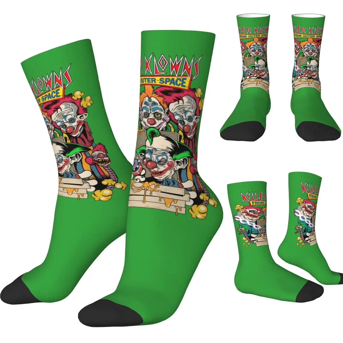 Killer Klowns From Outer Space Stockings Design Gothic Socks Winter Non Slip Socks Men Running Sports Soft Breathable Socks