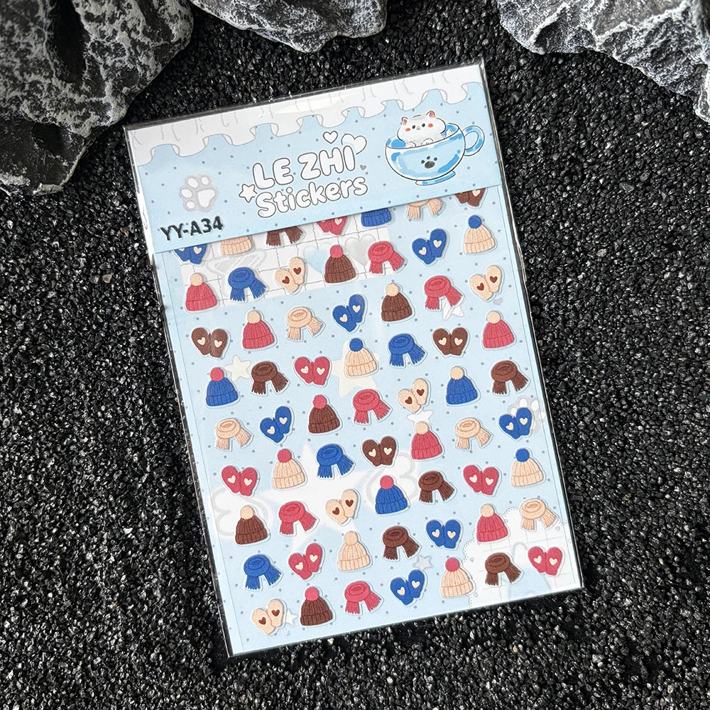 2026 New Lezhi Mini Kawaii Lifestyle PVC Stickers Nail Art Waterproof Cowboy Music Tennis Umbrella Winter DIY Phone Case Gifts