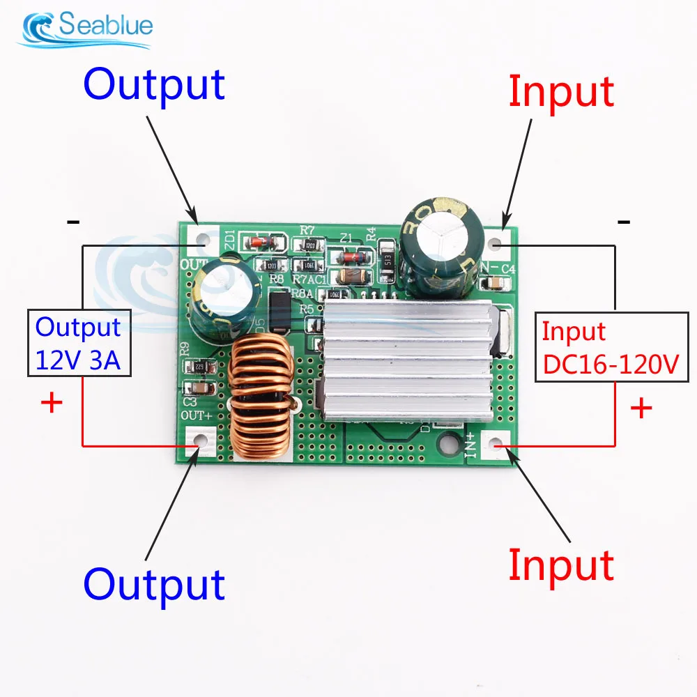 Moduł obniżający napięcie DC Zasilacz Buck Converter Nieizolowany stabilizator 9V 12V 24V 36V 48V 72V 84V 120V do 5V/12V/24V 2A/3A