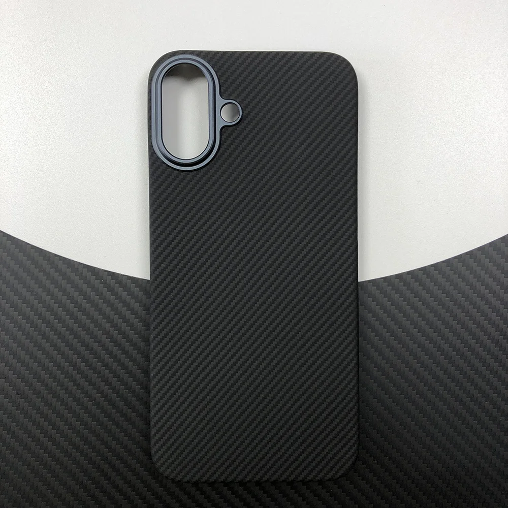 Black case for Apple iPhone 16 Plus ip16plus ip6+ 16+ 16plus Kevlar case real Aramid Carbon Fiber 600D case lightweight