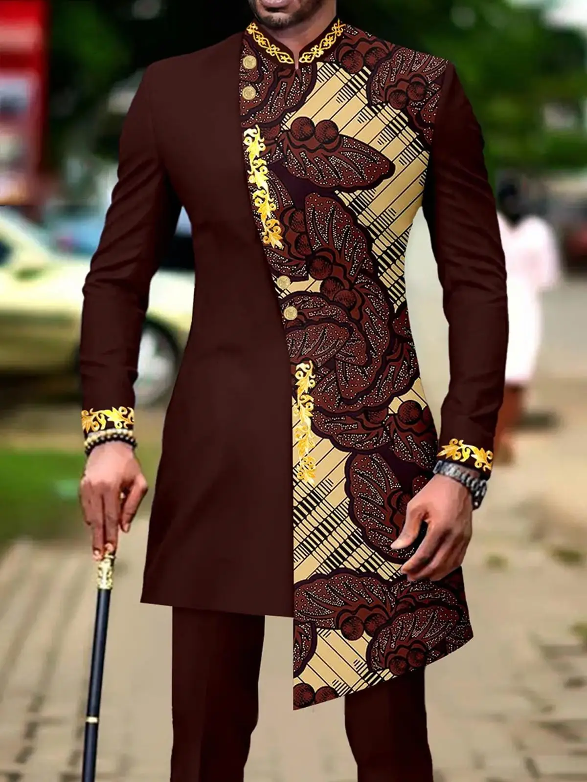 

Men's fashion luxury solid color dress two-piece set