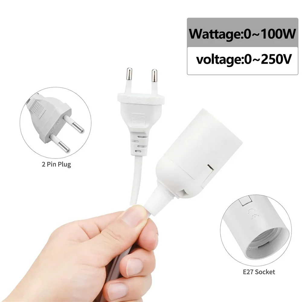 EU/US Plug 1.8m Power Cord Cables E27 Full Teeth Half Teeth Lamp Base Holder With Switch Wire For Pendant Fixture Hang lamp