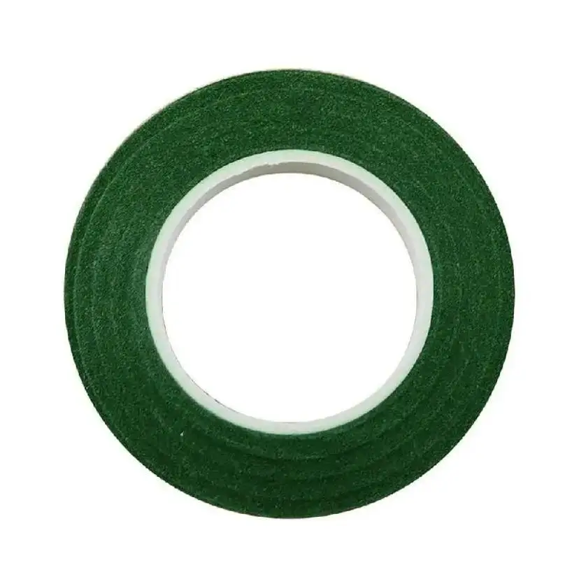 1 جهاز كمبيوتر شخصي 12mm ذاتية اللاصق الأخضر وشي الشريط زهرة جذع لعلاد DIY الحرف الزهور الحريرية الاصطناعية