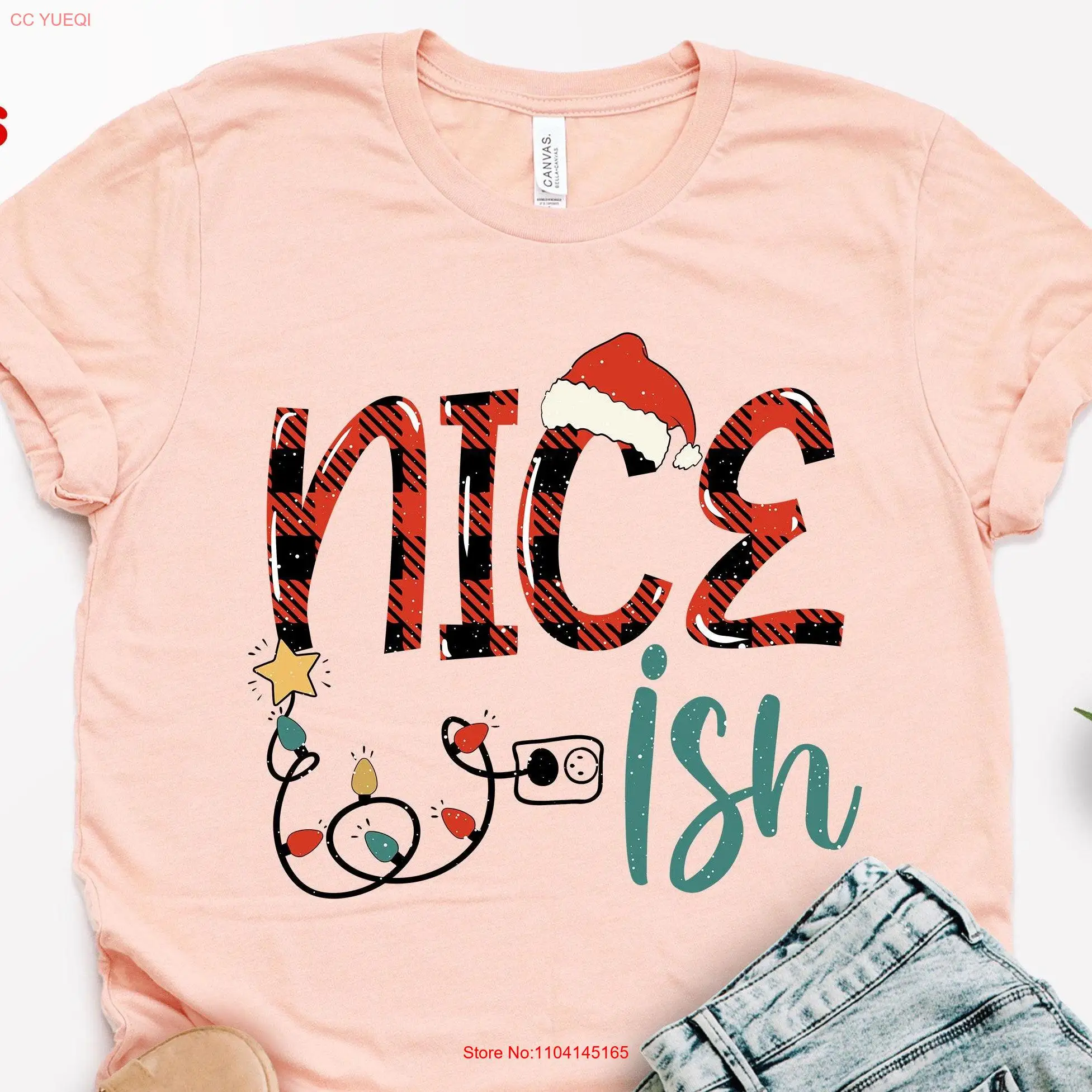 

Красивая футболка с забавными рождественскими огнями, одежда с Рождеством, с Новым годом 2025, наряд с длинными или короткими рукавами