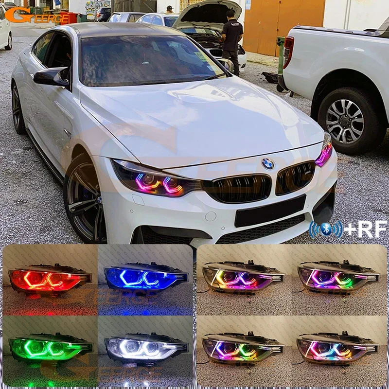For BMW 3 Series F30 F31 F34 F35 F80 M3 Concept M4 Iconic Style Dynamic Multi Color RGB LED Angel Eyes Kit Hex Halo Rings