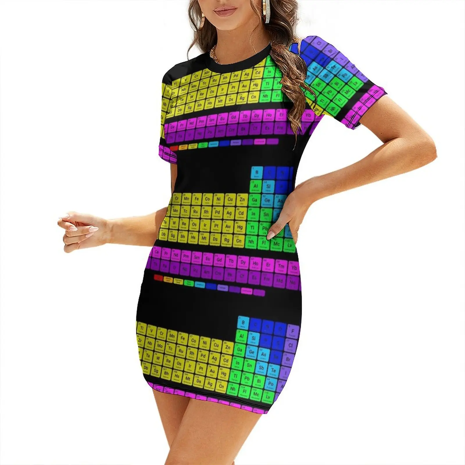 

Bright Periodic Table Short-Sleeved Dress Women long dress women's clothing trend 2025 women's evening dresses Dress
