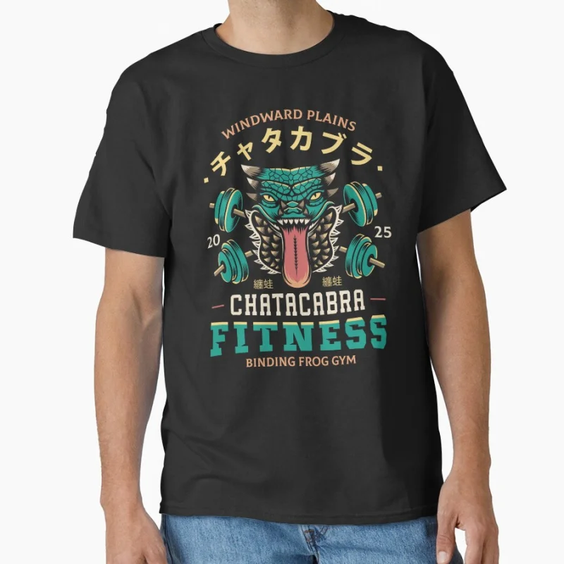 

Chatacabra Fitness Monster Hunter Wilds Video games printed T Shirt for men 100% cotton large size Adult tops S-6XL