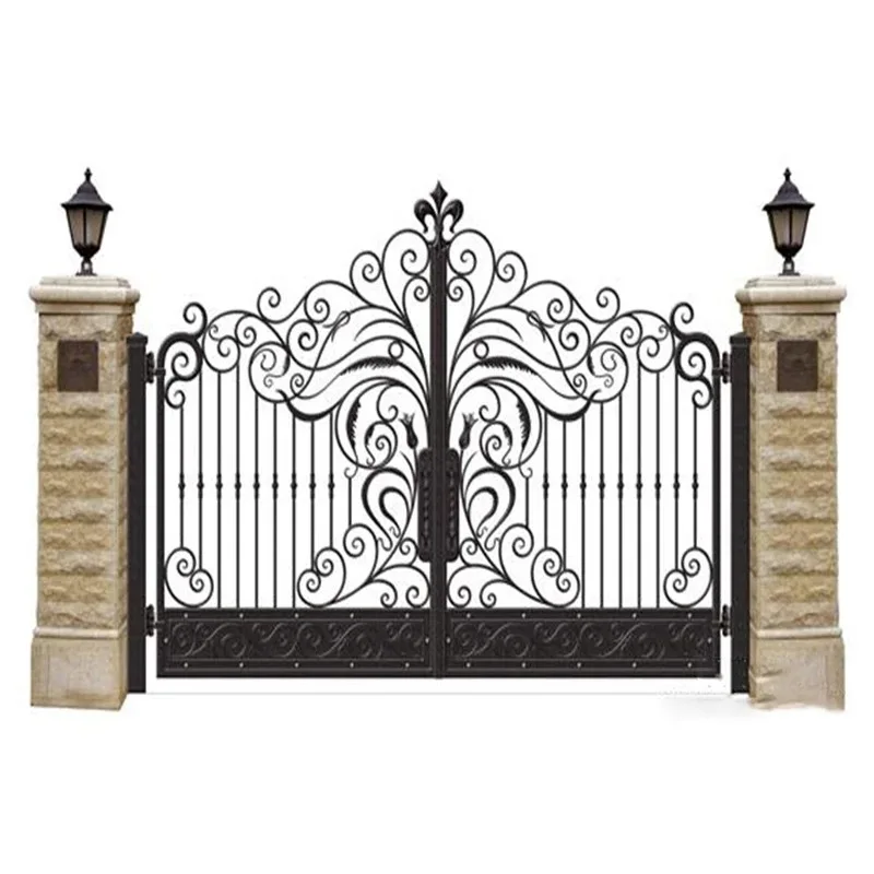 تصميم جديد الصين المورد الصينية النمط الأوروبي فيلا بوابة الحديد حديقة فناء المرآب مكافحة سرقة باب حديد كبير #2