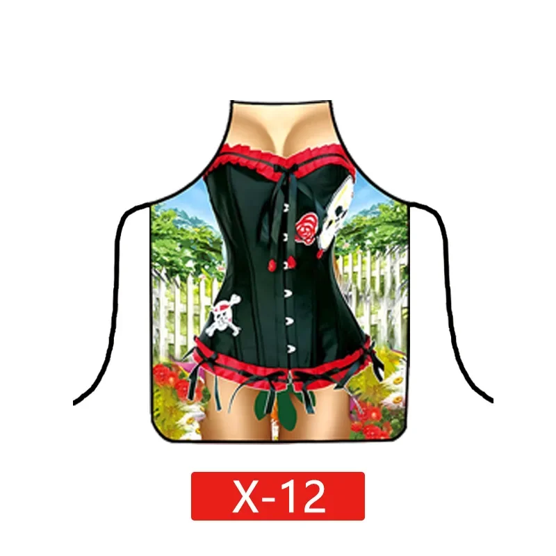 1pcs Sexy Funny Kitchen Apron Women Muscle Man Pattern Creative Waterproof Interesting Festival Party BBQ Couples Home Apron