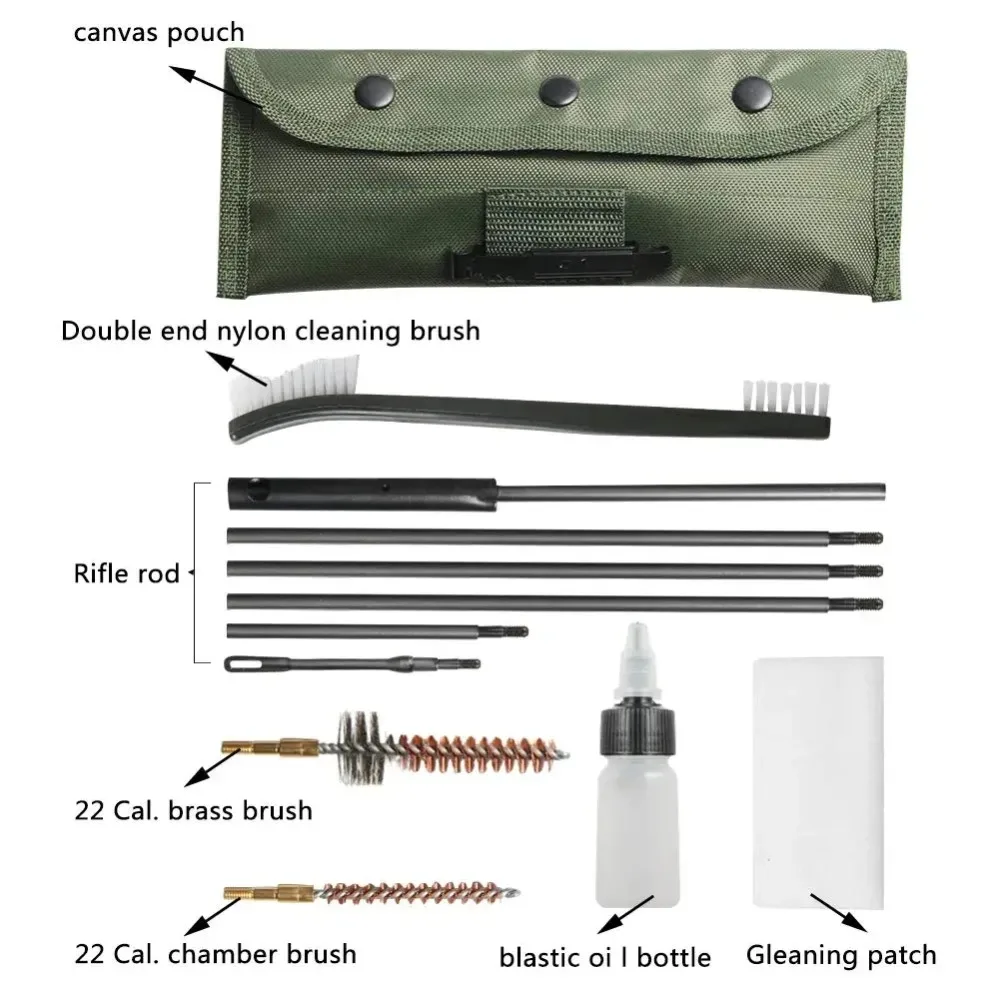 10PCS/Pack AR15 M16 M4 Gun Brushes Cleaning Kit Airsoft Pistol Cleanner 5.56mm .223 22LR .22 Tactical Rifle Gun Brushes Set view 2