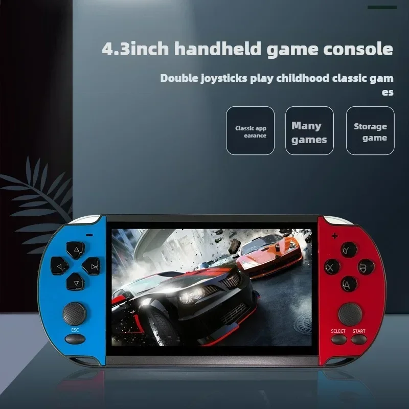 X7 Retro Handheld Game Console 4.3 Inch HD Screen Output Built-in 10000+ Games Portable Audio Video Game Player for Play