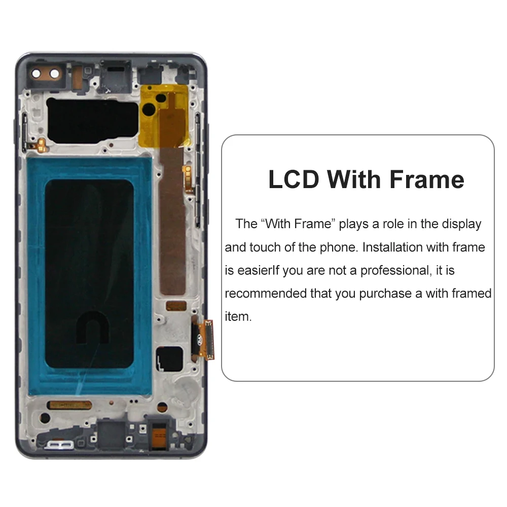 S10 plus tft lcd montagem da tela para samsung galaxy s10 + g975f g975f/ds display lcd digitador da tela de toque com quadro