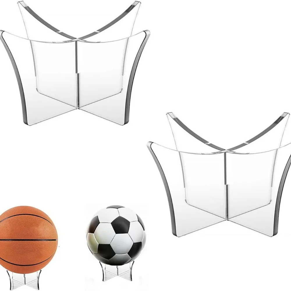 Nieuwe Acryl Basketbal Bal Stand Ondersteuning Basis Bowlingbal Voetbal Display Houder Voetbal Rugby Bal Rack