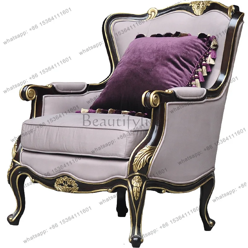 

American back chair light luxury fabric sofa single chair light luxury
