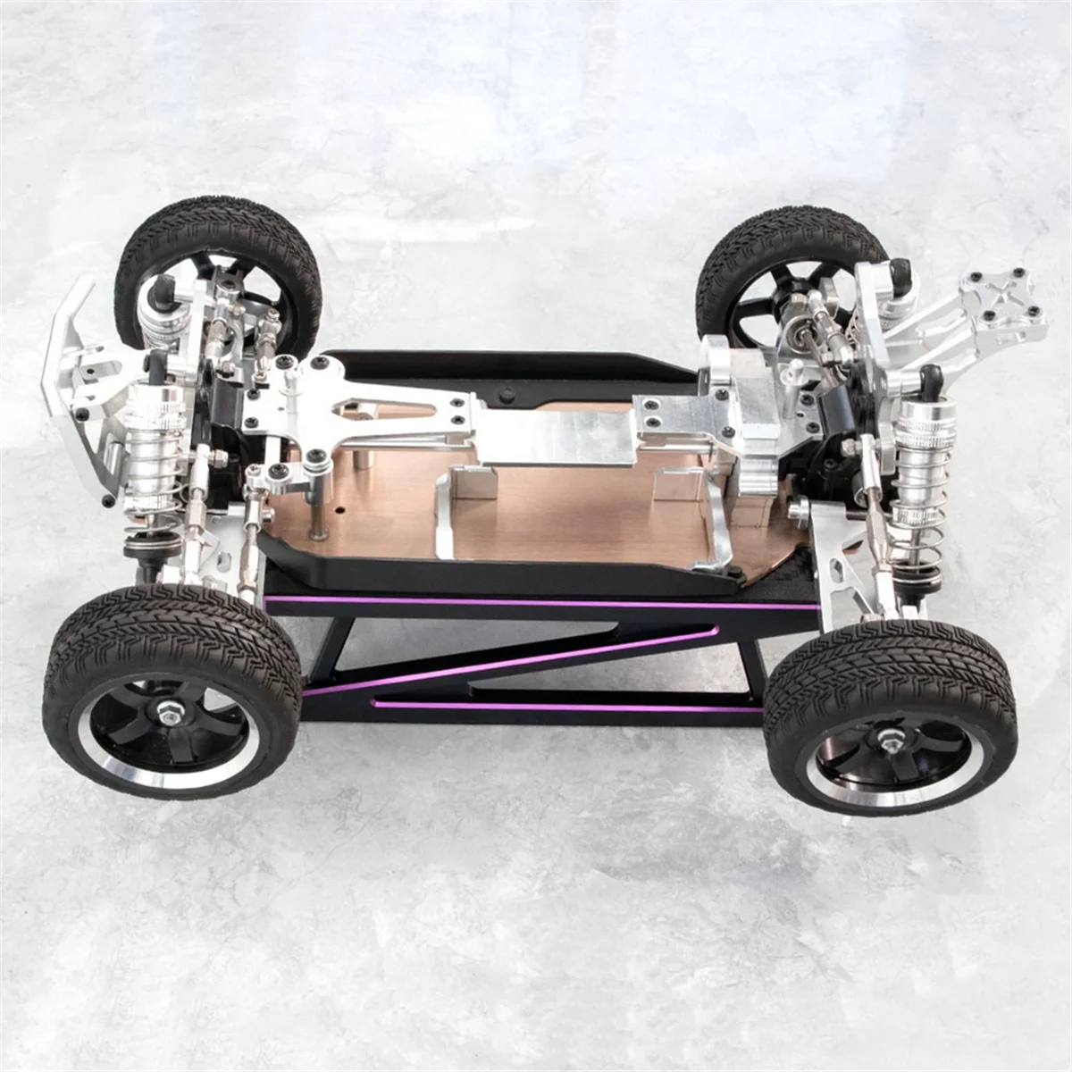 Stacja naprawcza ze stopu aluminium stojak roboczy montażowy uchwyt platformy do samochodu 1/8 1/10 RC uniwersalny srebrny + czerwony