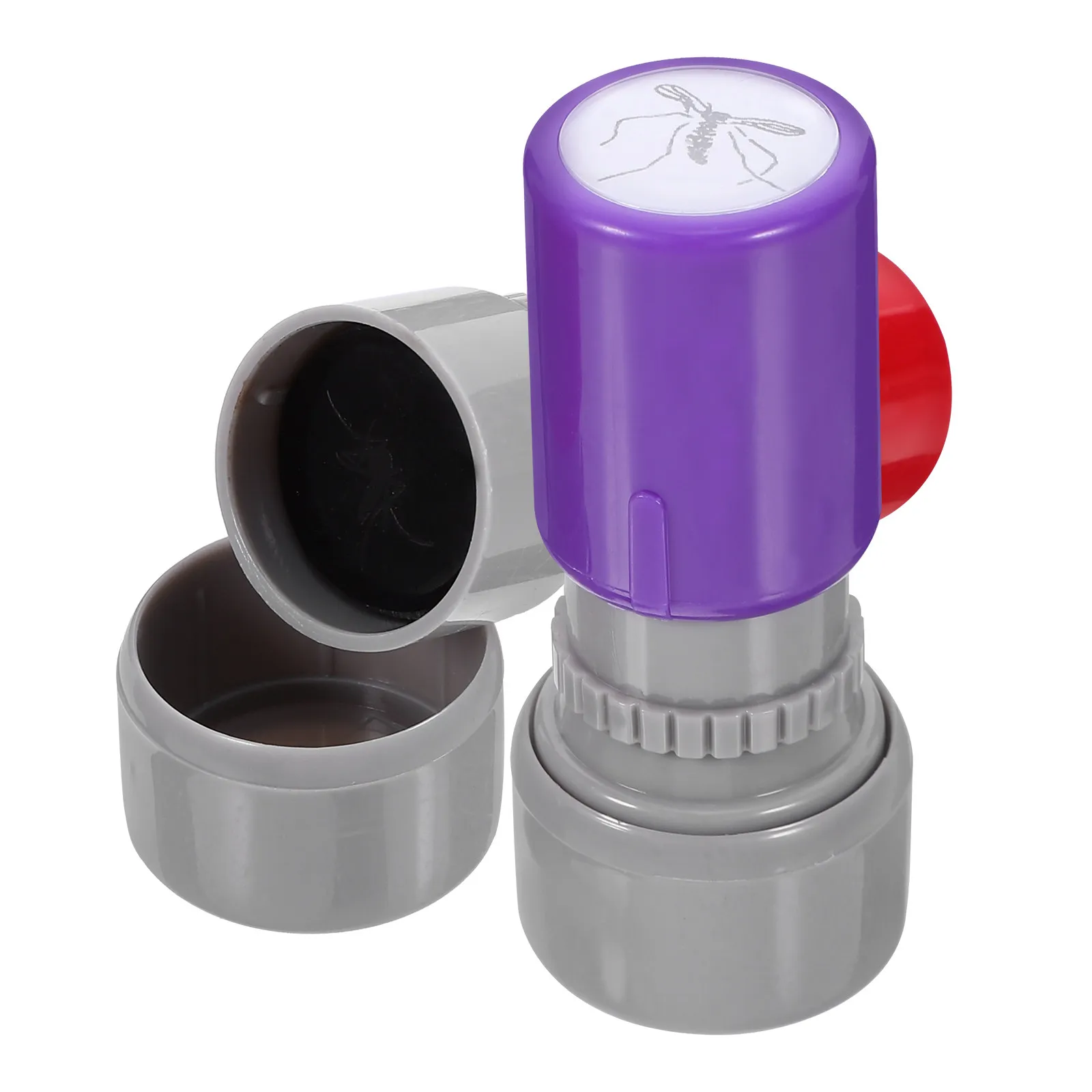 2 Pezzi Timbro Finto Zanzara Autoinchiostrante in Plastica Resistente, Regalo Scherzo per Feste di Halloween, Oggetto Interattivo per Trucchi, Novità Divertente