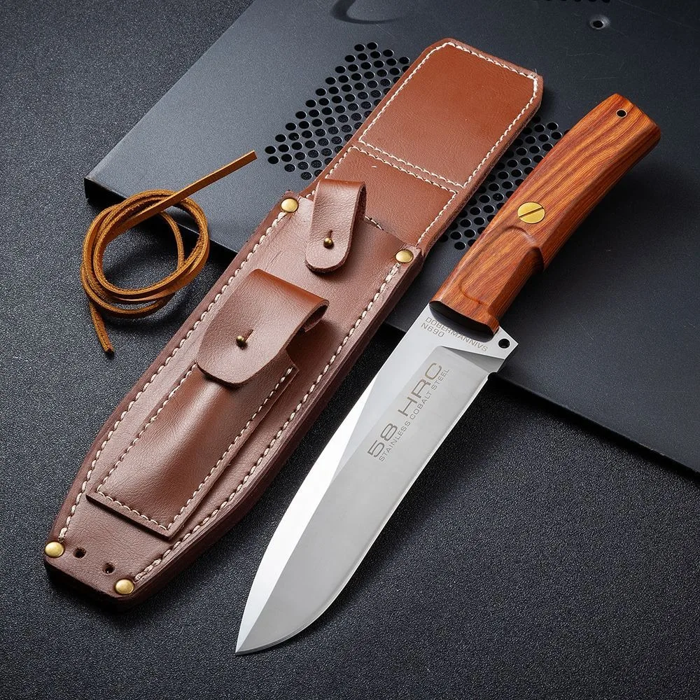 1pc Wilderness Survival Knife, High Hardness Military Tactical Knife, Self-Defense, Outdoor Multi-purpose Cutting Knife