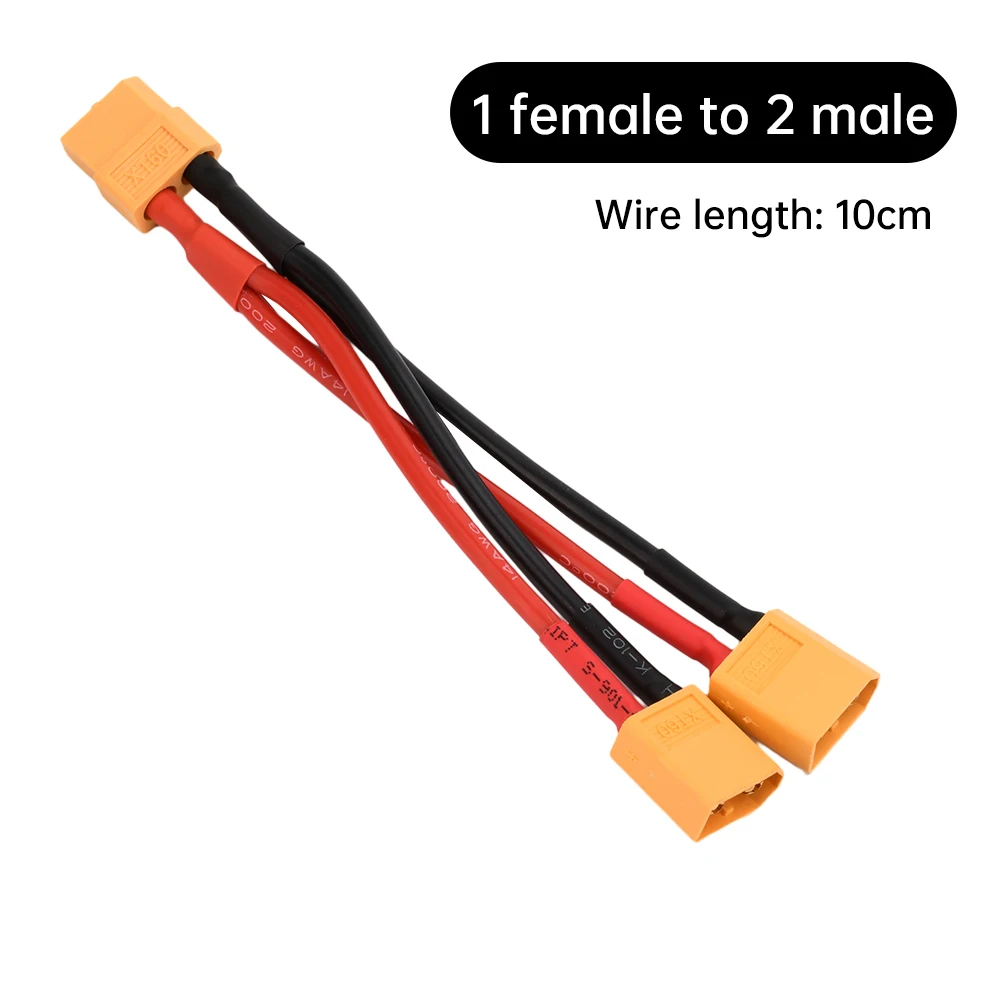 RIIEYOCA XT60 Adaptateur de connecteur de Batterie parallèle Double Extension XT60 Y Splitter 1-Femelle à 2-Mâle 14AWG Câble pour RC Mode Hélicoptère Quadcopter RIIEYOCA XT60 Adaptateur de connecteur de Batterie parallèle Double Extension XT60 Y Splitter 1-Femelle à 2-Mâle 14AWG Câble pour RC Mode Hélicoptère Quadcopter