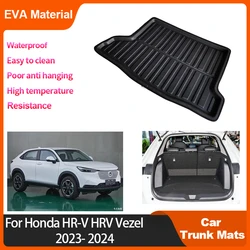 Trunk Mat For Honda HR-V HRV Vezel 2023 2024 Car Accessories Waterproof EVA Trunk Storage Pad Anti-slip Ezay To Clean Anti-dirty