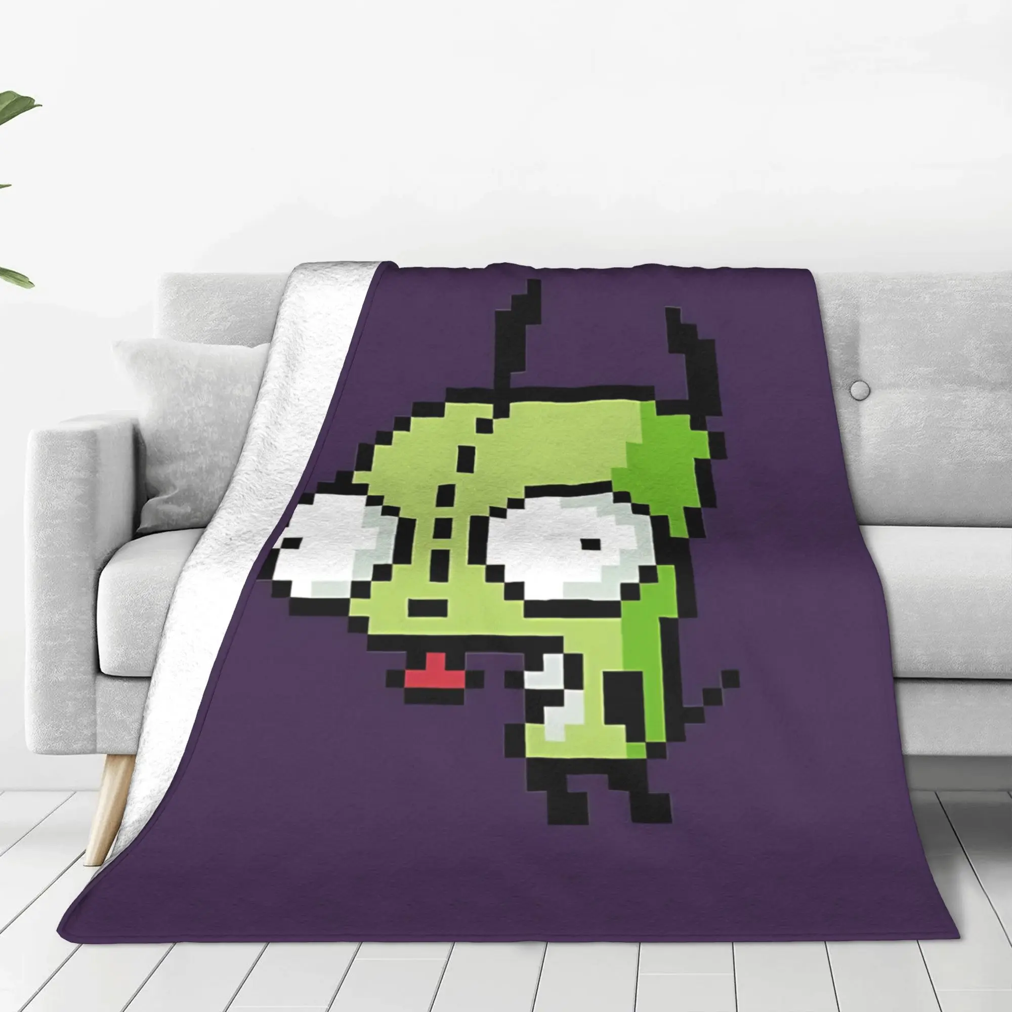 1PC Home Cute Room Decor chaotic alien Blanket Throw Blanket Invader Zim Novelty Warm Blanket All Season