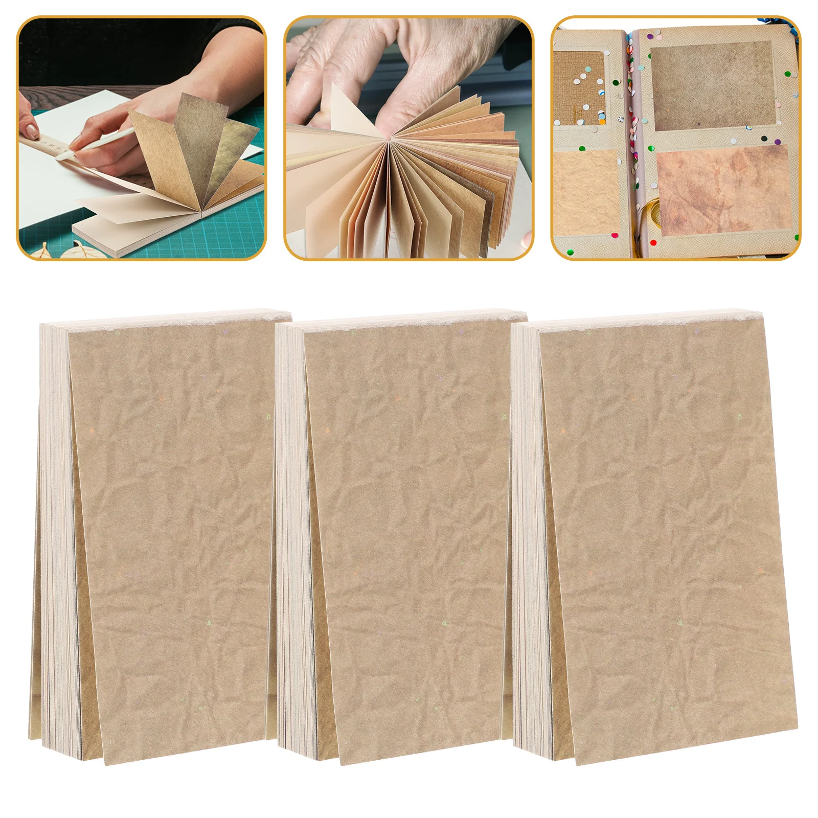 

4Sets Vintage Craft Background Scrapbook Paper DIY Decorative Sheets for Handmade Cards Albums Packaging DIY Scrapbook Paper