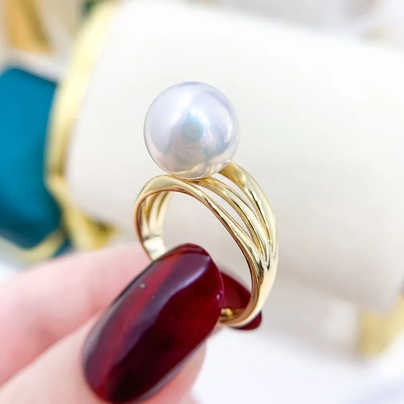 

3Pairs/Lot Classic Pearl Rings Settings Women Handmade Adjustable Rings Making Jewelry Components