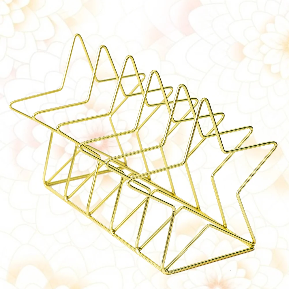 

Book Shelf Bookshelf Stand Iron Photo Creative Holder Golden Magazine Organizer
