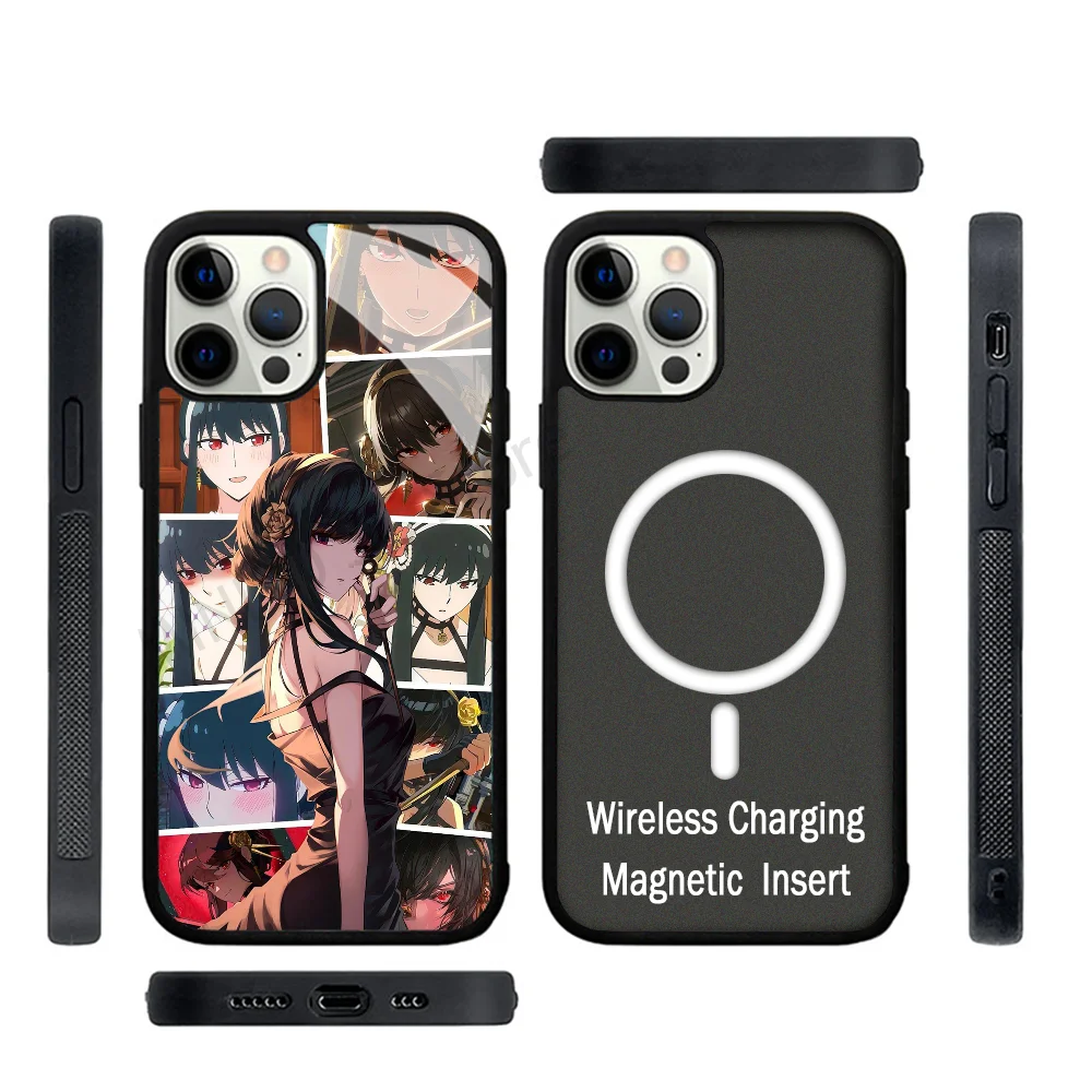 Kawaii Anya SPY X FAMILY Anime Phone Case Strong Magnetic For IPhone 15 14 13 Pro Max 11 12 Mini For Magsafe