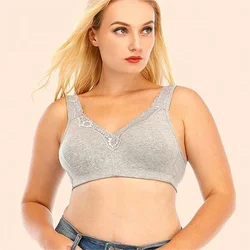 Reggiseno in cotone taglie forti copertura completa coppa grande senza cuciture reggiseni da donna ultrasottili reggiseni ultrasottili biancheria intima da notte siere