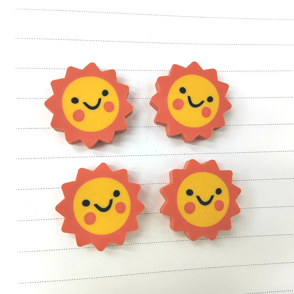 50 Pcs Mini Erasers Sunflower Novelty Assorted Animal for Kids Bulk Orange Cartoon Food Child