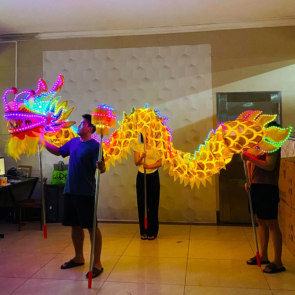 

Chinese New Year traditional dragon dance full set of light dragon dance dance props dragon LED lighting dragon dance costumes