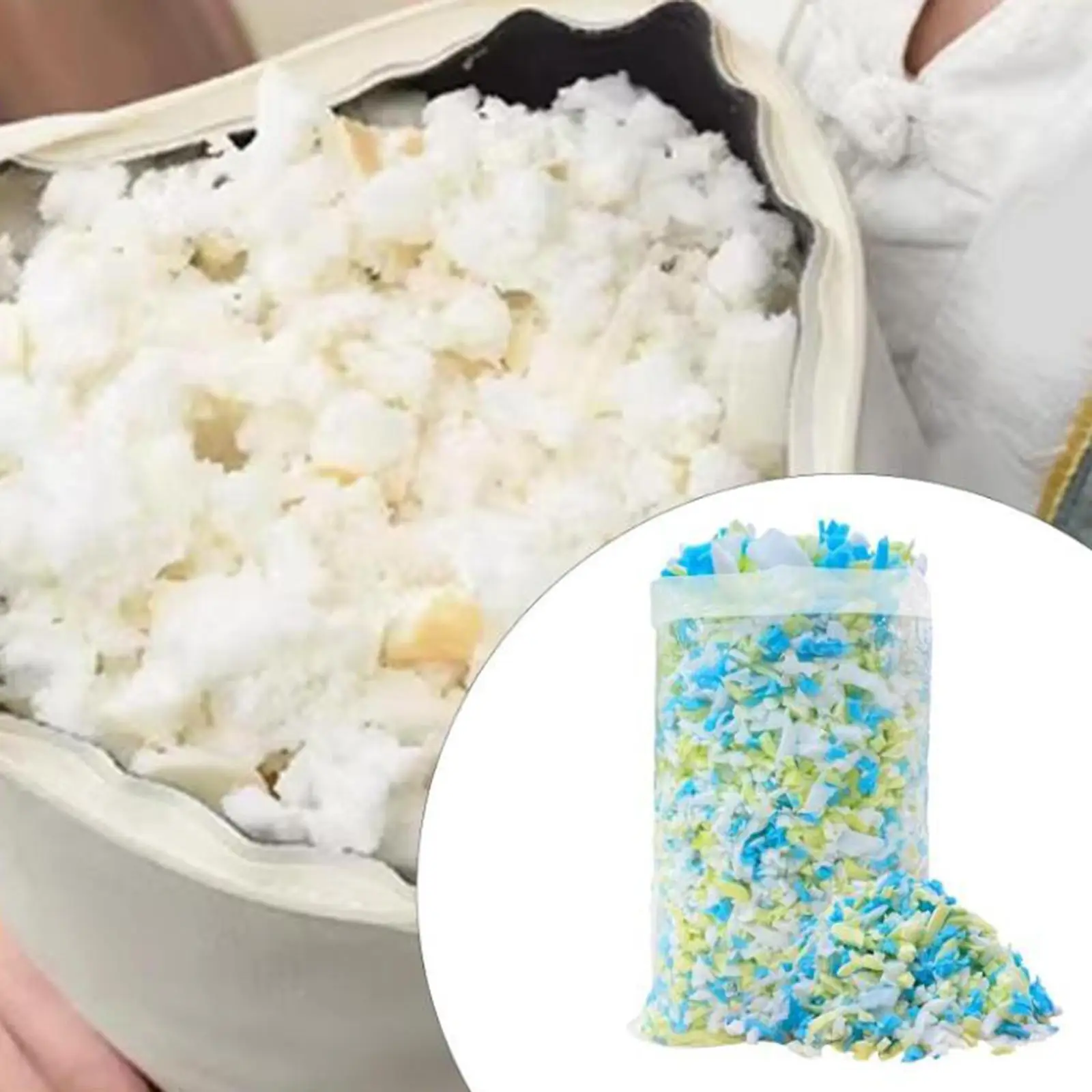 Shredded Memory Foam Filling Multicolor and Irregular Pillow Refill for Dog Beds Lounger Couch Stuffed Animals Chair Cushion