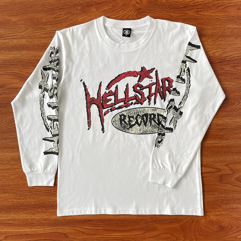 HS Recdrds Ins Same European and American Fashion Brand Cotton Long-Sleeved T-Shirt