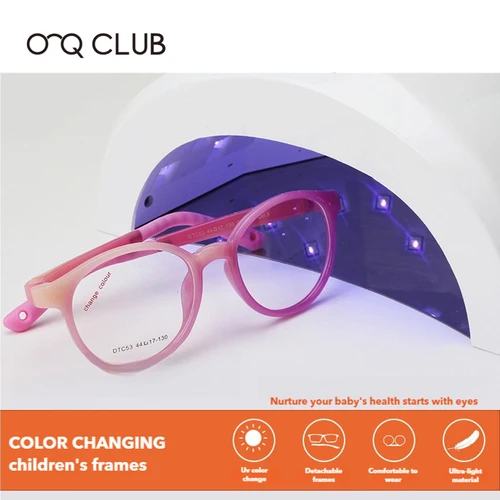 Imagen 2 del producto O-Q CLUB 2024, recién llegado, diseño de moda, marco fotocromático para niños para leer, gafas graduadas antiazules para niños