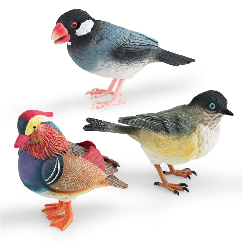 Simulation Bird Animal Model Fun Science Education Cognitive Sparrow Wen Bird Mandarin Ducks Decorative Ornaments Kids Toys Gift