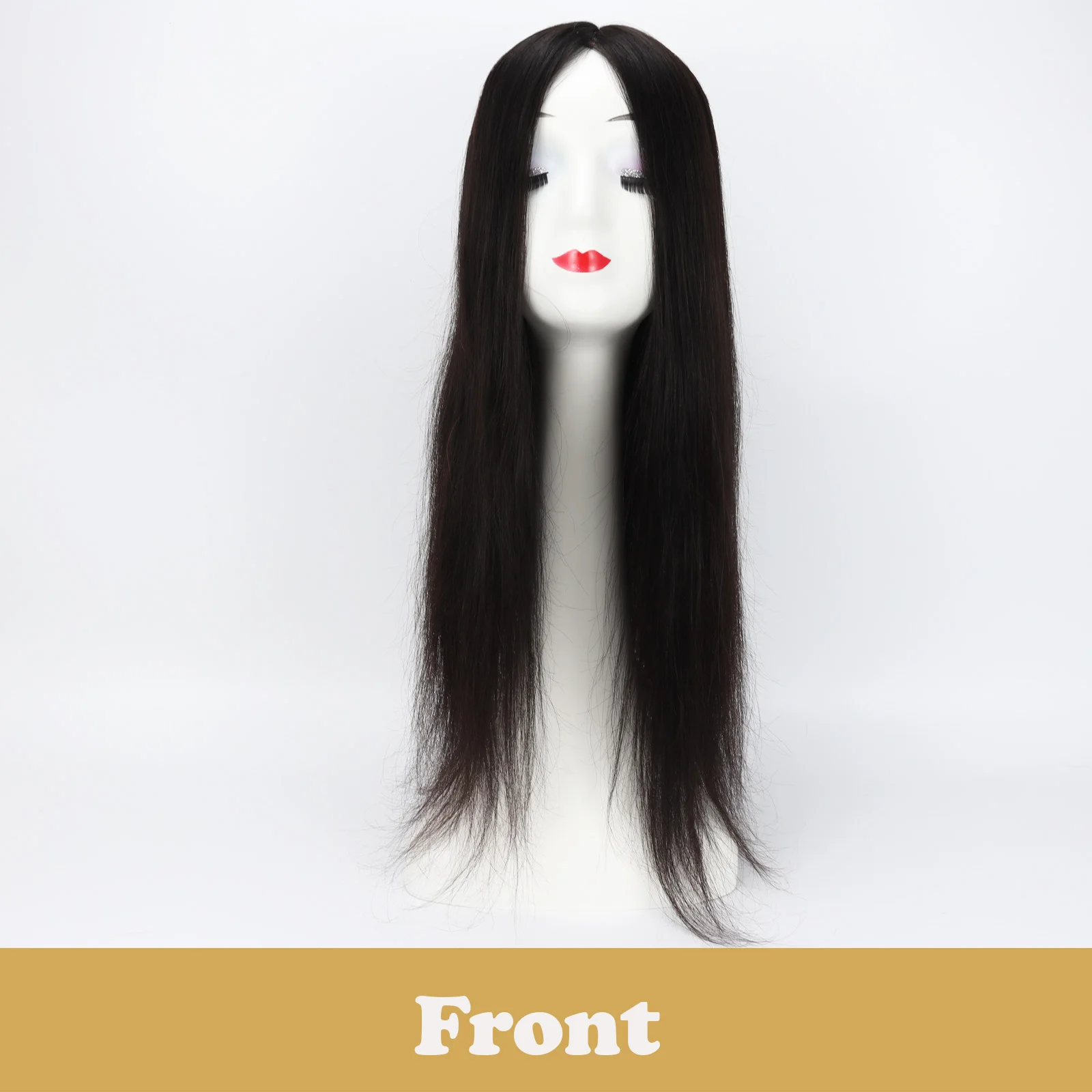 150% Density Straight Natural Real Human Hair 15x16cm Silk Base Topper Black Remy Hair Piece Extensions Hair Loss