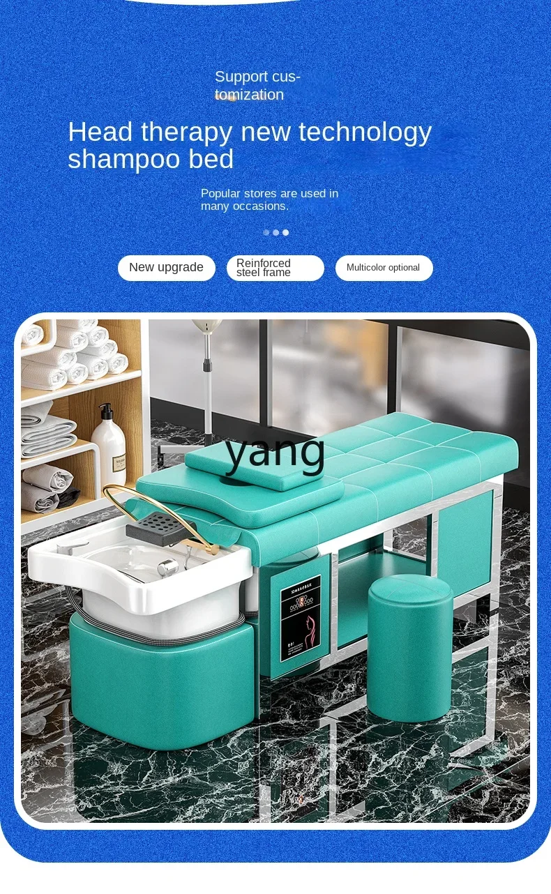 LMM متعددة الوظائف وعاء من البورسلين إطار فولاذي رئيس العلاج كرسي شامبو صالون حلاقة تداول المياه التبخير