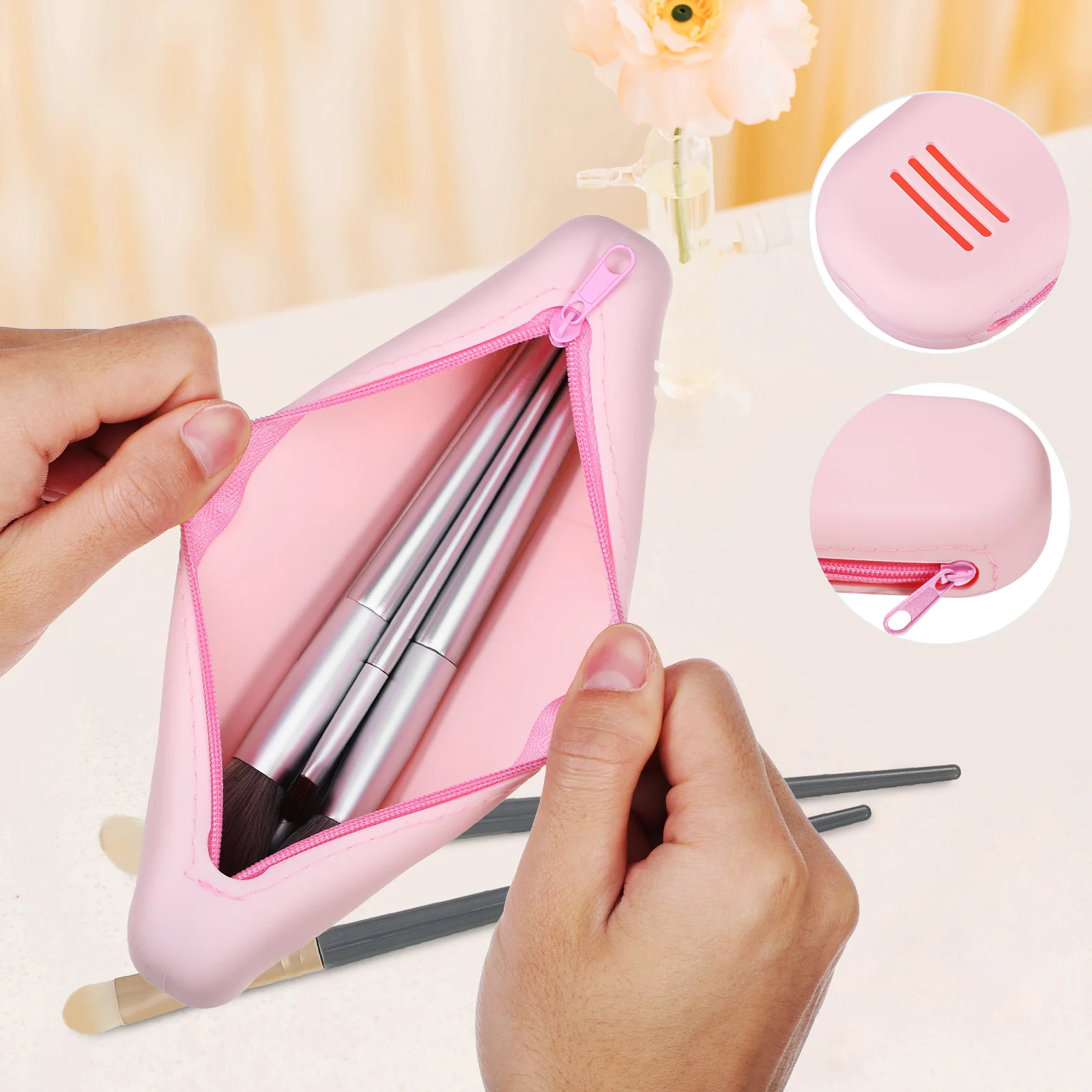 

Makeup Artist Travel Case Brush Bag Organizer Storage Portable for Pencil Bags Holder Small Brushes