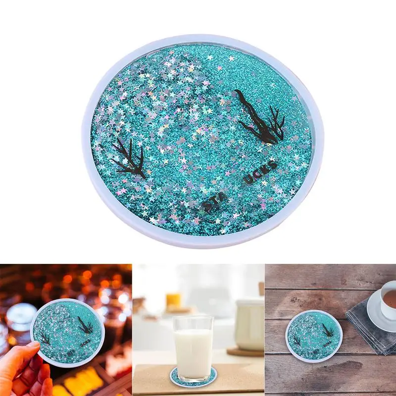 Cute Coasters Rabbit Romantic Cherry Blossom Season Ocean Quicksand Silicone Water Cup Mug Placemat Cushion Insulation robust